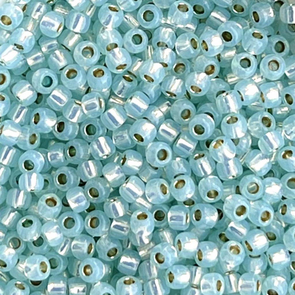 Round #11 Silver-Lined Milky Lt Aqua x 10 grs
