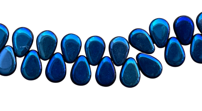 TearDrop 9x11mm Jet Full Azuro 30 bds/str