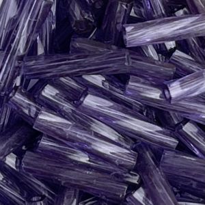 Twisted Bugle  (12mm) Dyed Transparent Amethyst