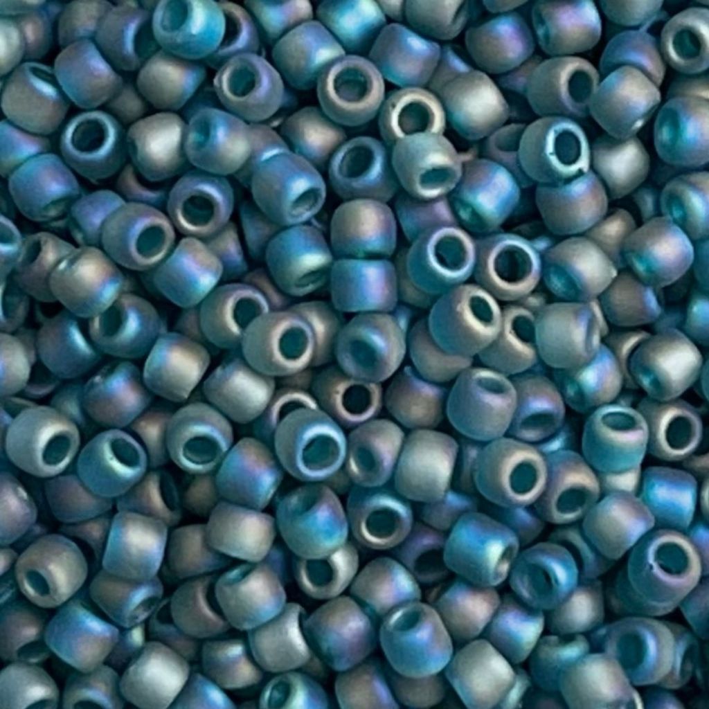 Round #11 Transparent Rainbow Frosted Teal