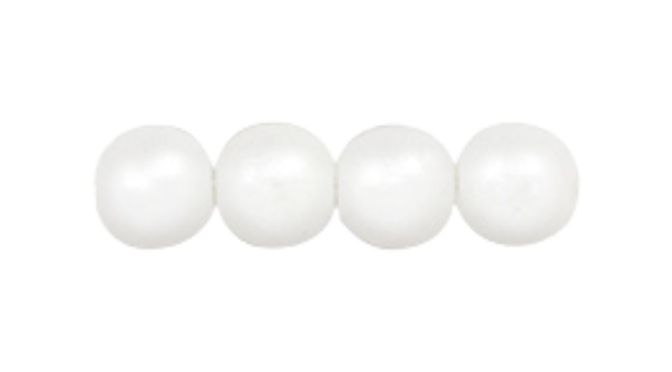 Glas Pearls 6mm Snow 25bds x str