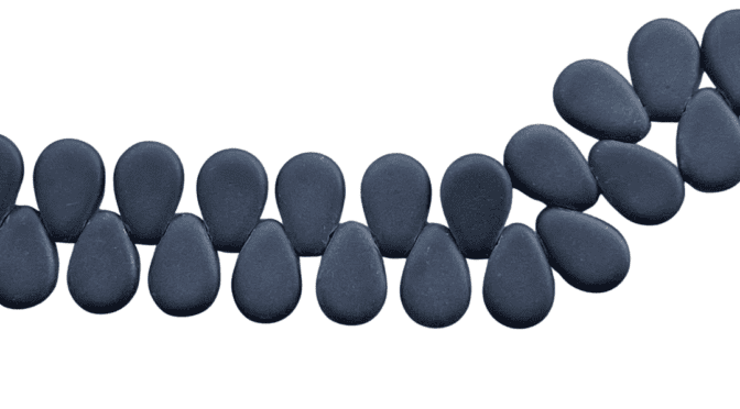 TearDrop 9x11mm Jet Matte 30 bds/str