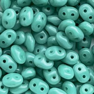 SuperDuo 2x5mm Opaque Turquoise Green
