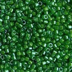 Delica Bead White Lined Green