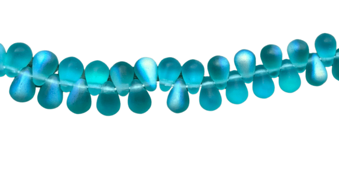 Tear Drops 6x4mm Matte Teal AB 90bds/str aprox
