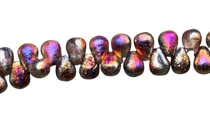 Tear Drops 6x4mm  Etch Sliperit 25bds/str aprox