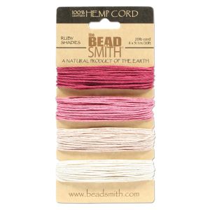 HEMP 4 COLOR CARD 1.0MM RUBY SHADES