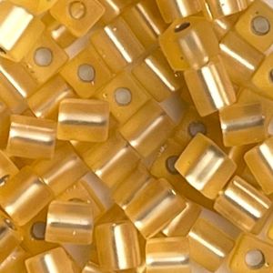 Square 4mm Matte SilverLined Gold