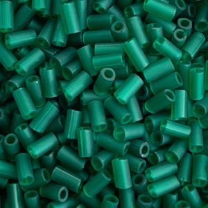 Bugle #1 3mm Transparent Frosted Green Emerald