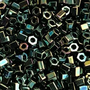 Toho Hexagon #8 Metallic Iris Green Brown