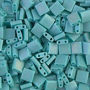 Tila Bead 5mm Matte Opaque Turquoise AB