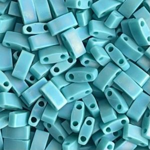 Half Tila Matte Opaque Turquoise Green AB
