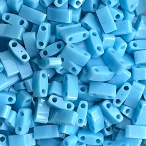 Half Tila Opaque Turquoise Blue
