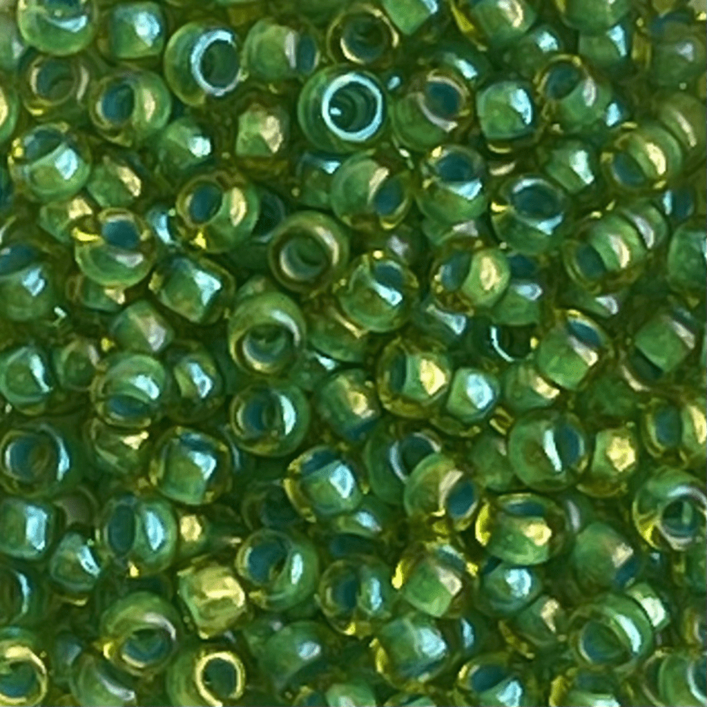 Round #8 Inside - Color Lime Green Opaque Green Lined x 10 grs