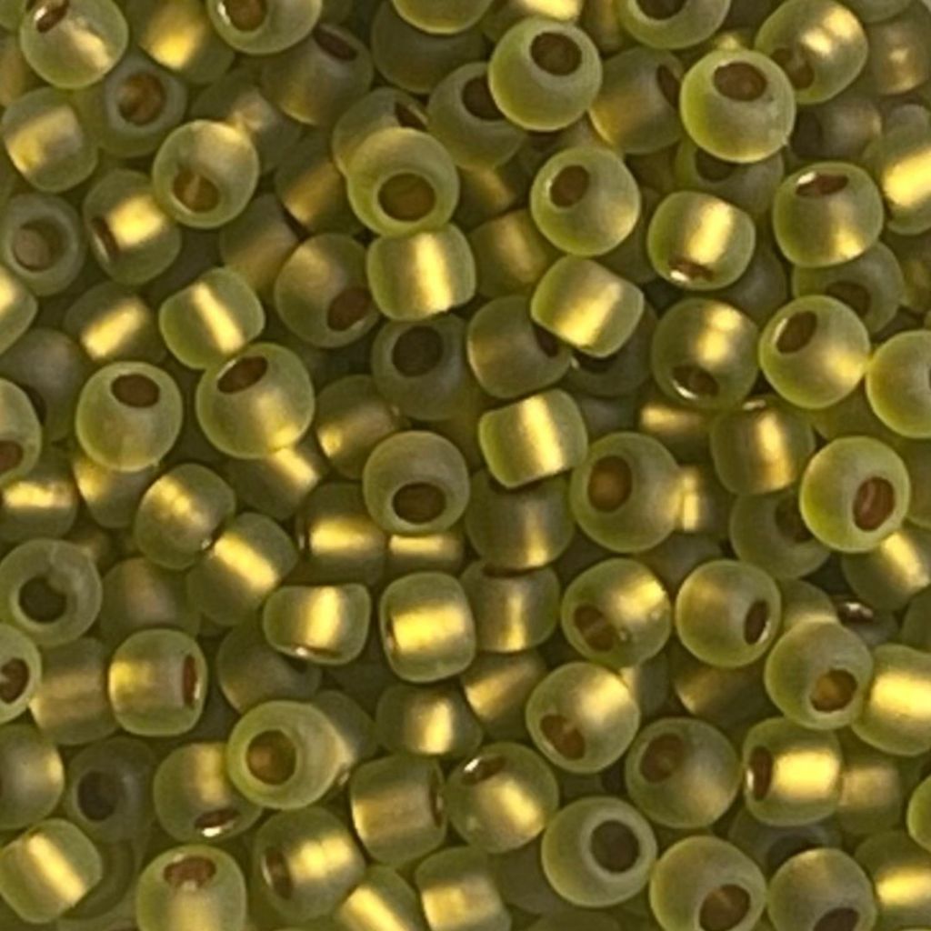 Round #8 Gold Lined Rainbow Frosted Peridot