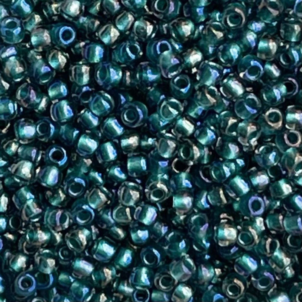 Round #11 Inside-Color Crystal Praire Green-Lined x 10 grs