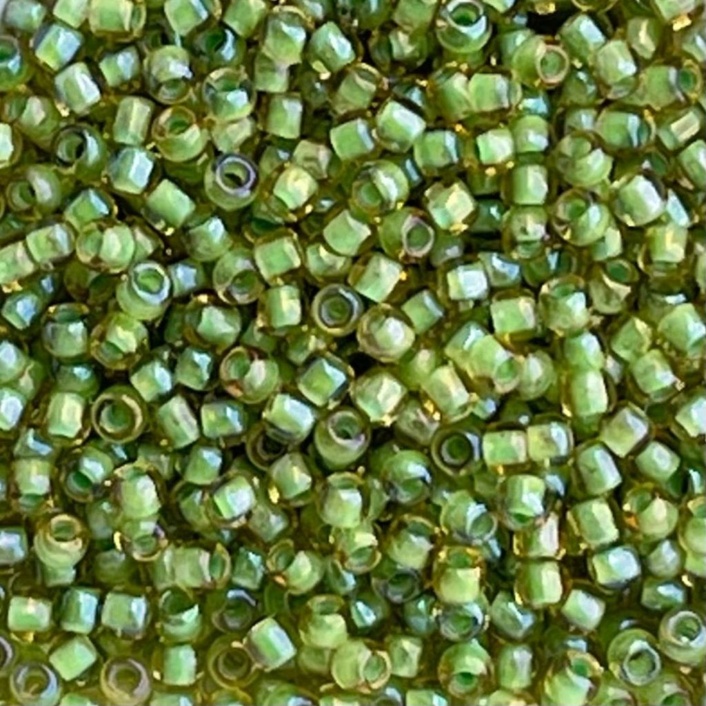 Round #11 Inside-Color Jonquil/Opaque Green Lined x 10 grs