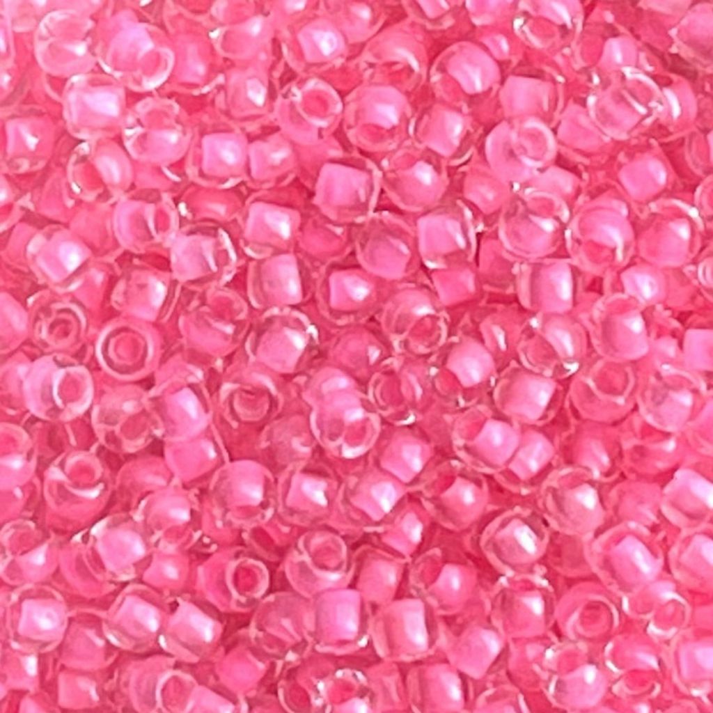 Round #11 Inside-Color Crystal/Carnation-Lined x 10 grs