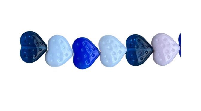 Mix Hearts 14x12mm 25bds/str
