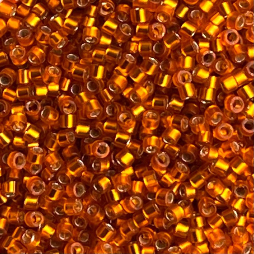 Delica Bead Dyed Semi Matte SilverLined Squash