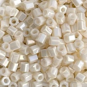Toho Hexagon #8 Opaque Lustered Pale Navajo White