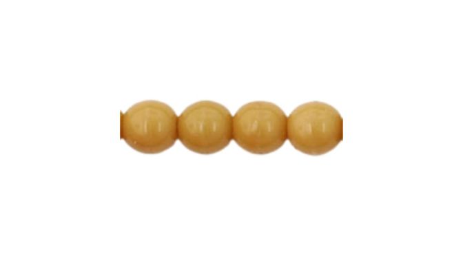Round Bead 4mm Opaque Dk Beige 100bds/str