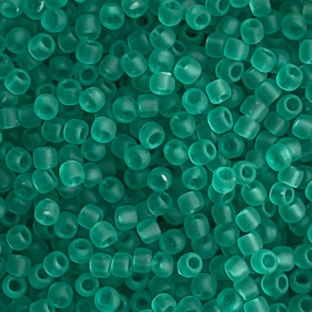 Round #11 Transparent Froted Beach Glass Green