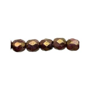 FirePolish 4mm Luster Opaque Gold Smoky Topaz 50bds