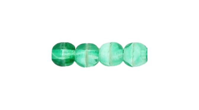 Round Bead 4mm Green-White 100bds/str
