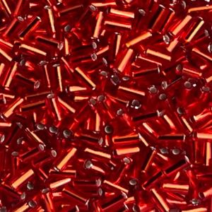 Bugle #1 (3mm) SilverLined Flame Red