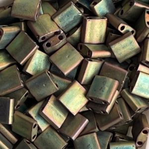 Tila Bead 5mm Matte Metallic Khaki Iris