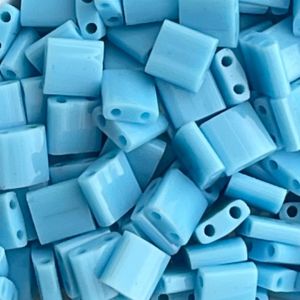 Tila Bead 5mm Opaque Turquoise Blue