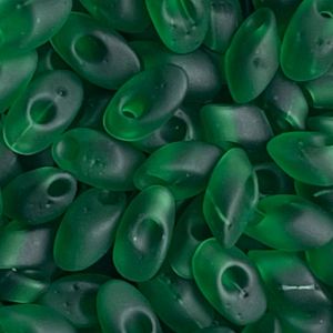 Long Magatama Matte Transparent Green