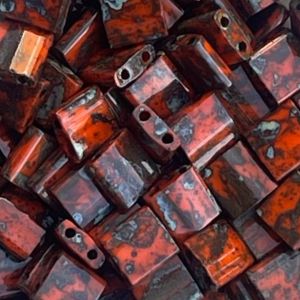Tila Bead 5mm Picasso Orange