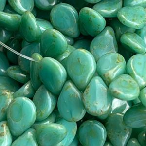 PIP 5x7mm Turquoise Alabaster Opaque Travertine 69Bds/Str