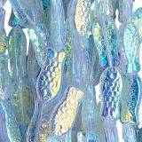 Glass Fish Bead 14x7mm Crystal AB x 25bds