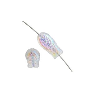Glass Fish Bead 14x7mm Crystal AB x 25bds