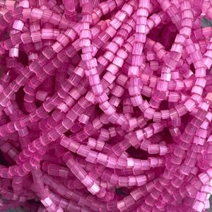 Czech Seed Beads 10/0 2Cut Satin Bubble Gum Pink Solgel Strung