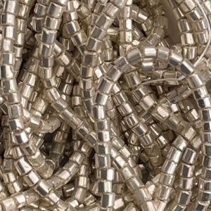 Czech Seed Beads 10/0 2Cut Metallic Silver Terra Color