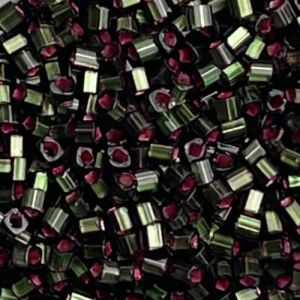 Cube 1,5mm Dyed SilverLined Pink Frosted Olivine