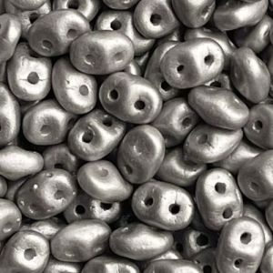 SuperDuo 5x2mm Pearl Coat Silver