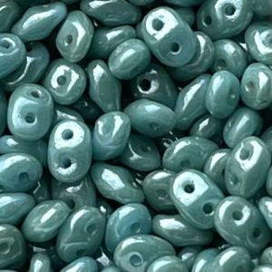 SuperDuo 5x2mm Opaque Baby Blue Star Dust