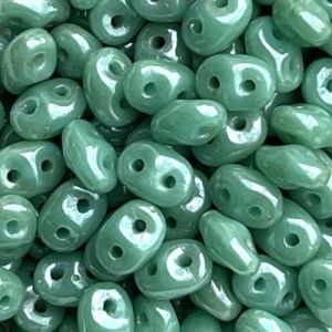 SuperDuo 5x2mm Turquoise Blue Star Dust