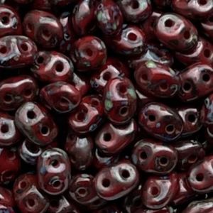 SuperDuo 5x2mm Opaque Red Picasso